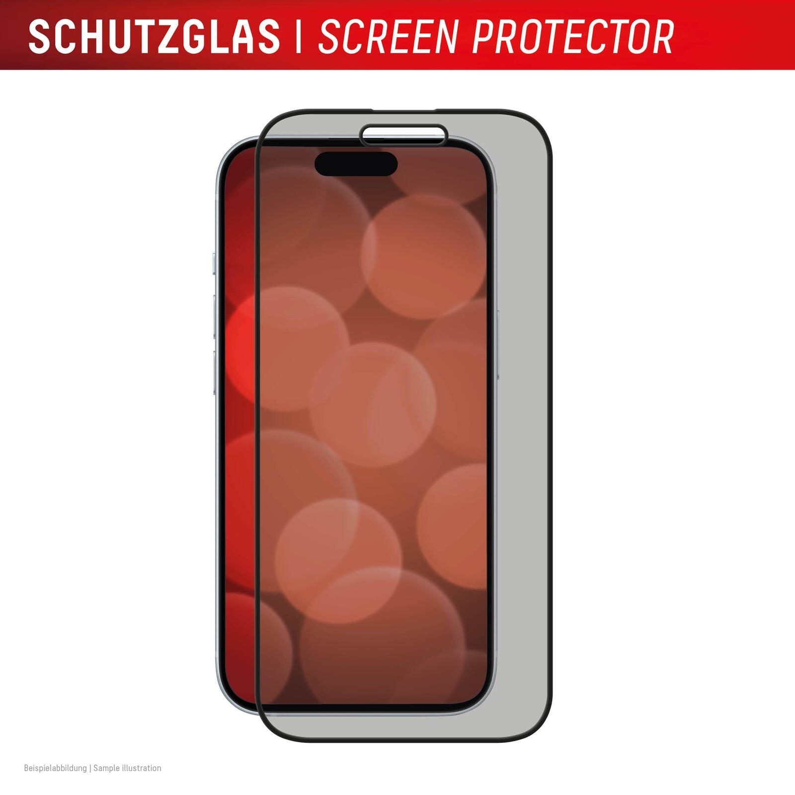 DISPLEX Privacy Full Cover Panzerglas (10H) für Apple iPhone 16 Plus