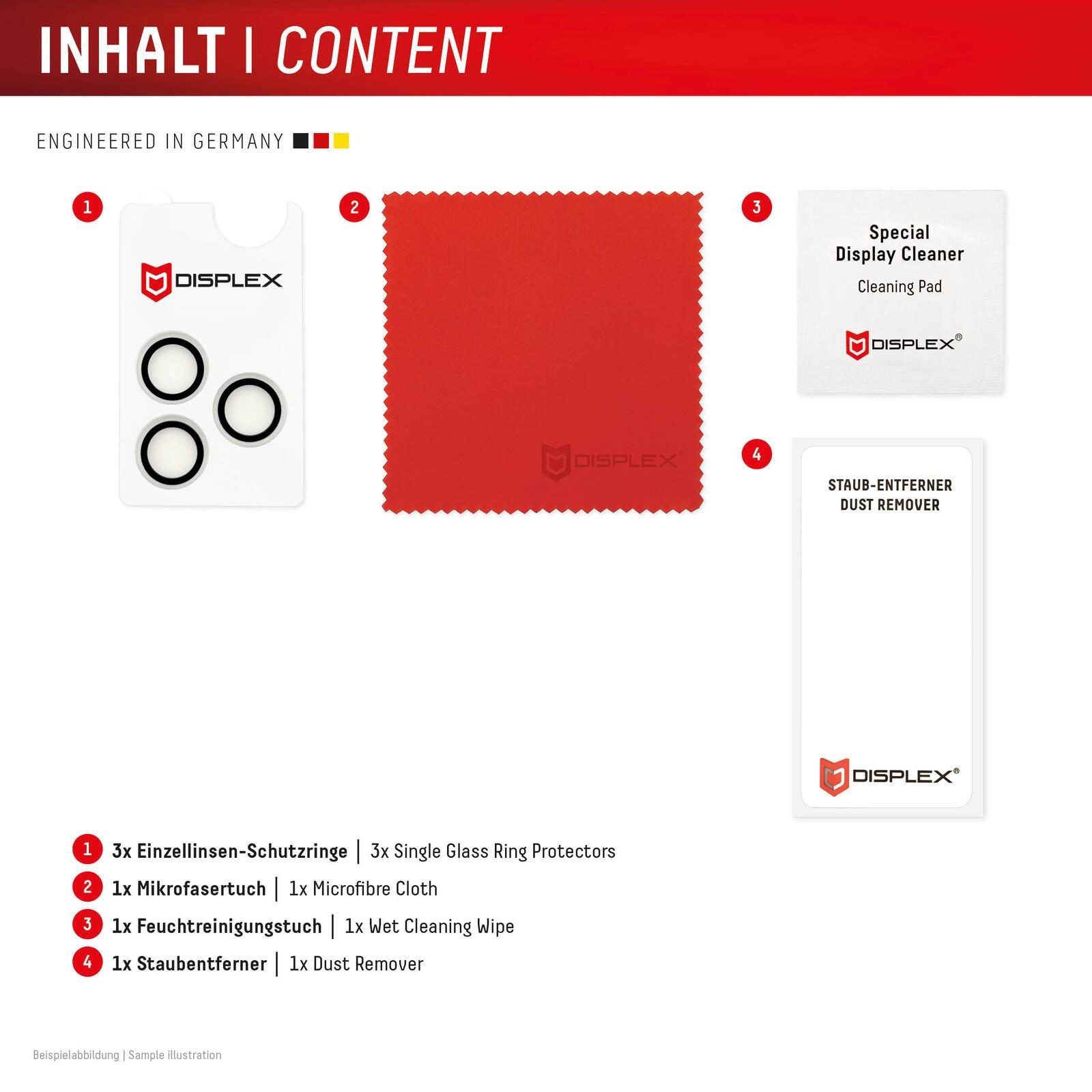 DISPLEX Premium Camera Lens Glass, iPhone 15 Pro/15 Pro Max Einzelringe