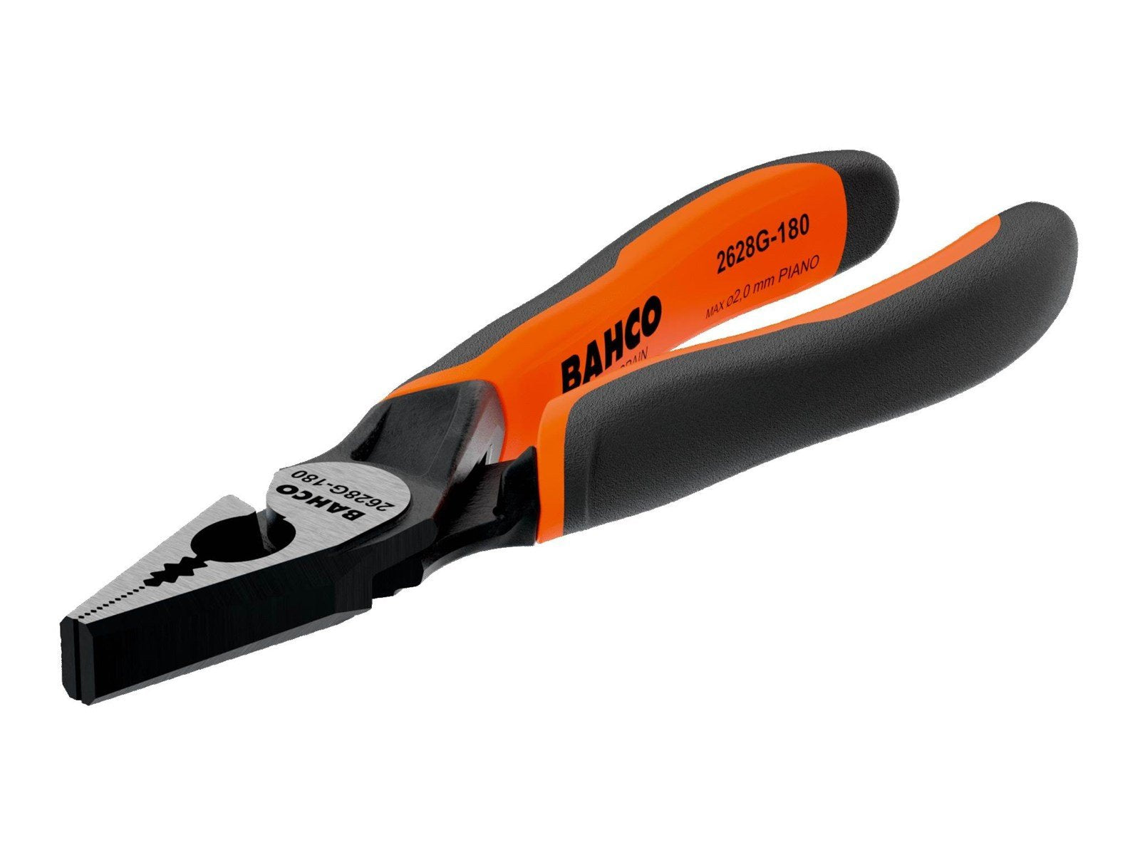 BAHCO ERGO™ Combination Pliers with Self-Opening Dual-Component Handles and Phosphate Finish 200 mm