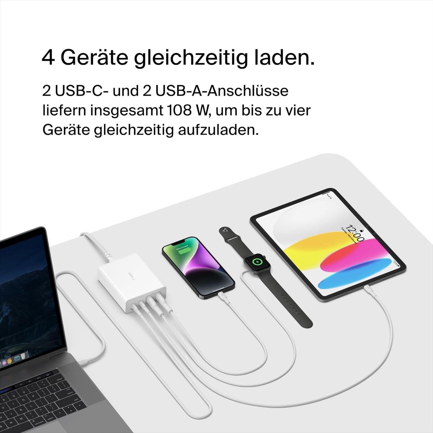Belkin Boostcharge™ Pro - 4-Port-GaN-Ladegerät (108 Watt)