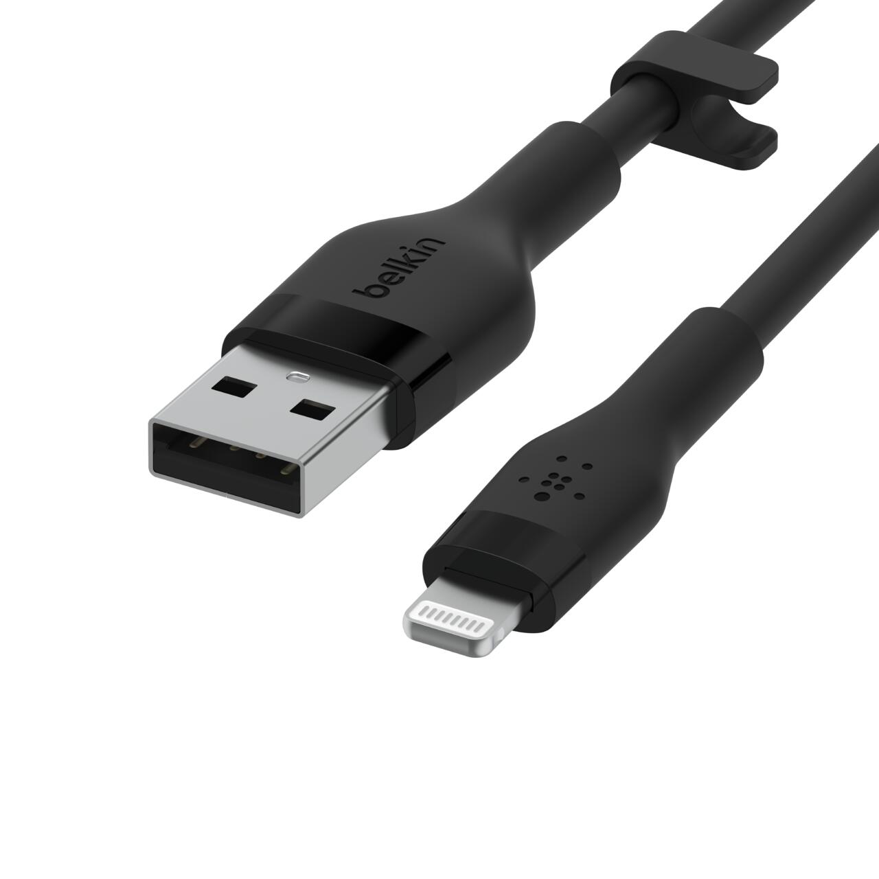 Belin BoostCharge Flex USB-A Kabel mit Lightning Connector (3m, Schwarz)