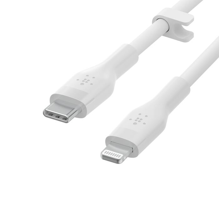 Belkin BoostCharge Flex USB-C Kabel mit Lightning Connector (2m, Weiß)