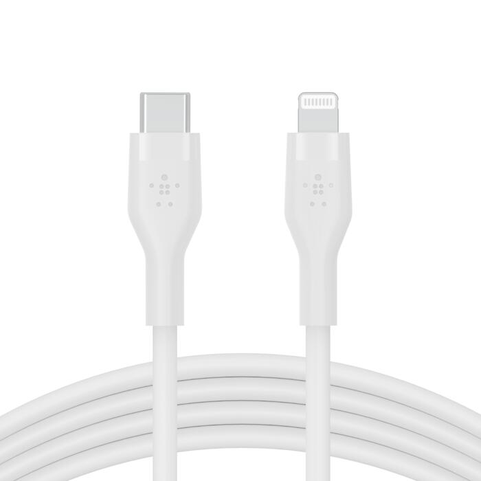 Belkin BoostCharge Flex USB-C Kabel mit Lightning Connector (3m, Weiß)