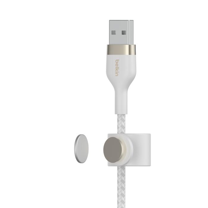 Belkin BoostCharge Pro Flex USB-A Kabel mit Lightning Connector (1m, Weiß)
