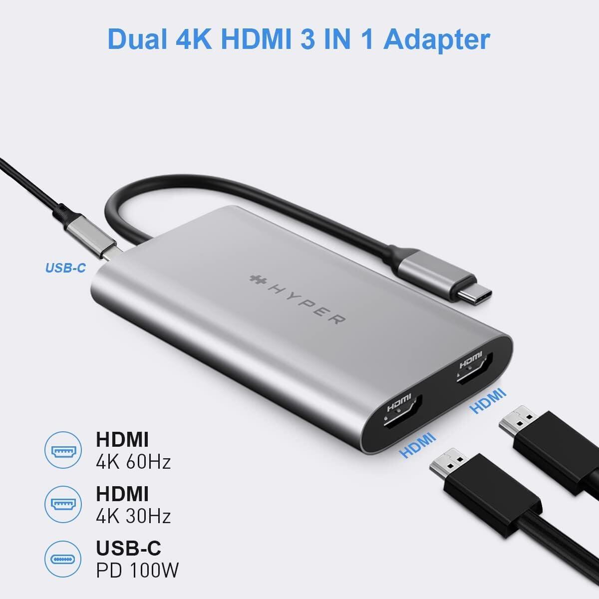 Targus HyperDrive Dual 4K - HDMI Adapter für M1, M2 & M3 MacBook
