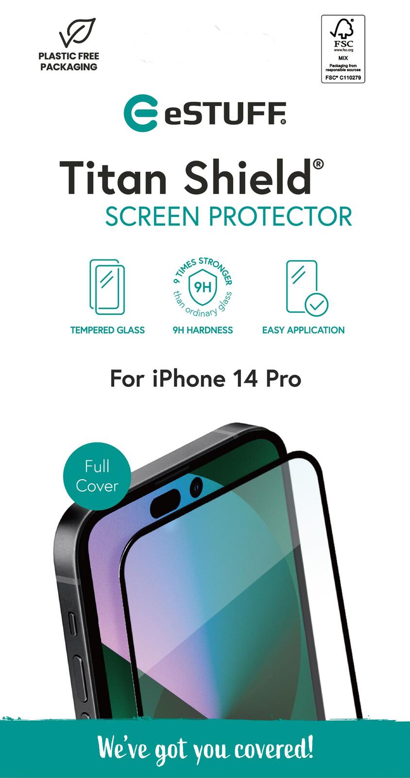 eSTUFF Titan Shield Screen Protector für das Apple iPhone 14 Pro - Full Cover