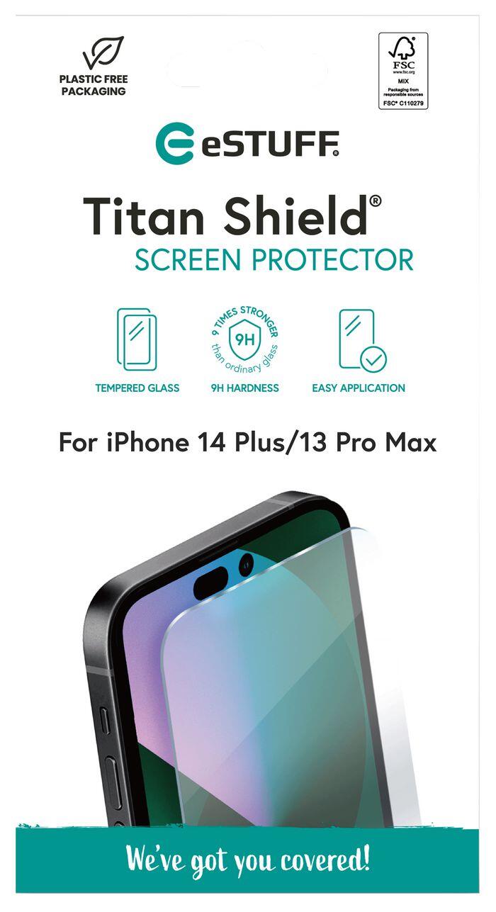 eSTUFF Titan Shield Screen Protector für das Apple iPhone 14 Plus / 13 Pro Max - Clear