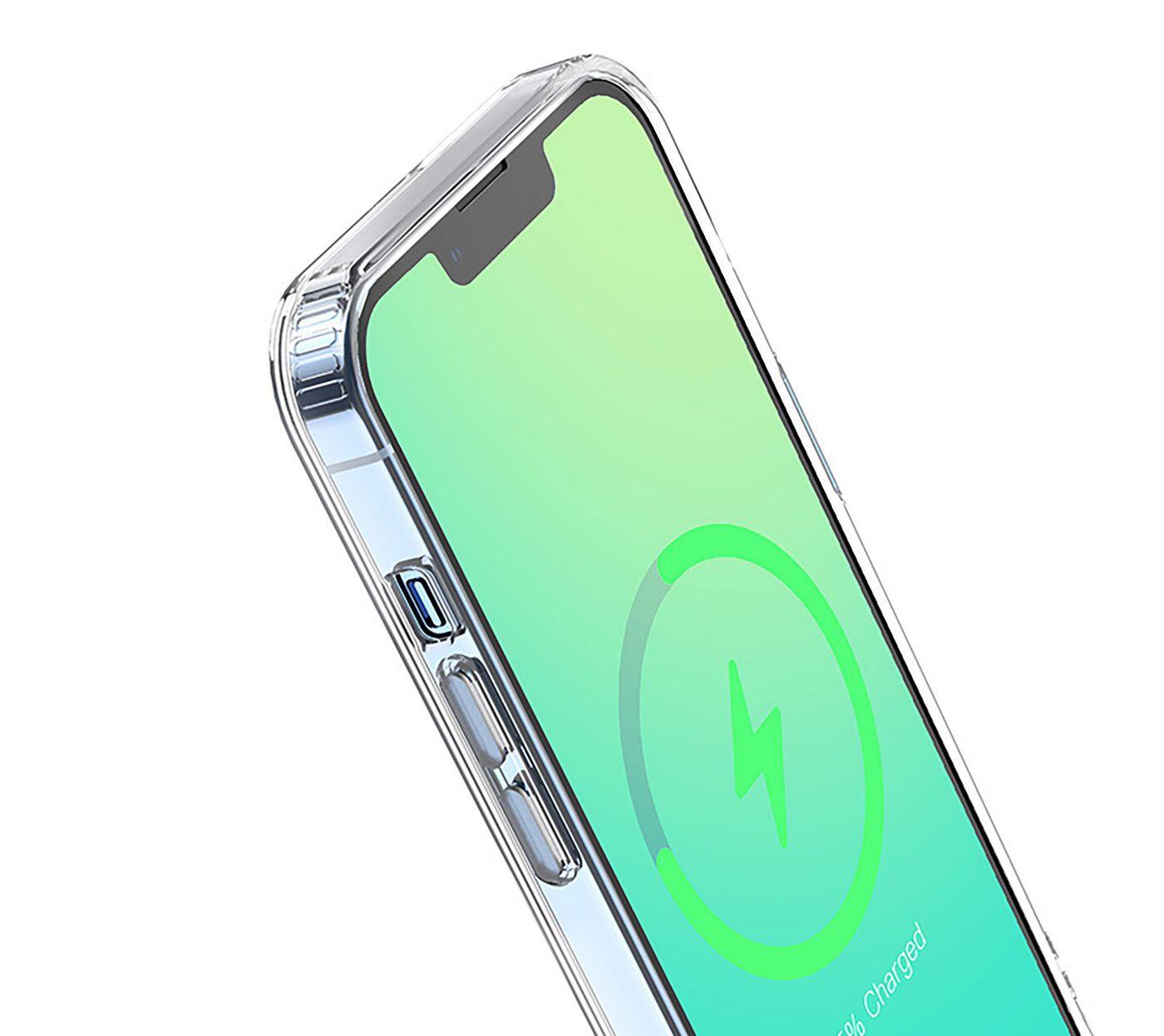 eSTUFF Berlin Magnetic Hybrid Case für das iPhone 14 Plus - Clear