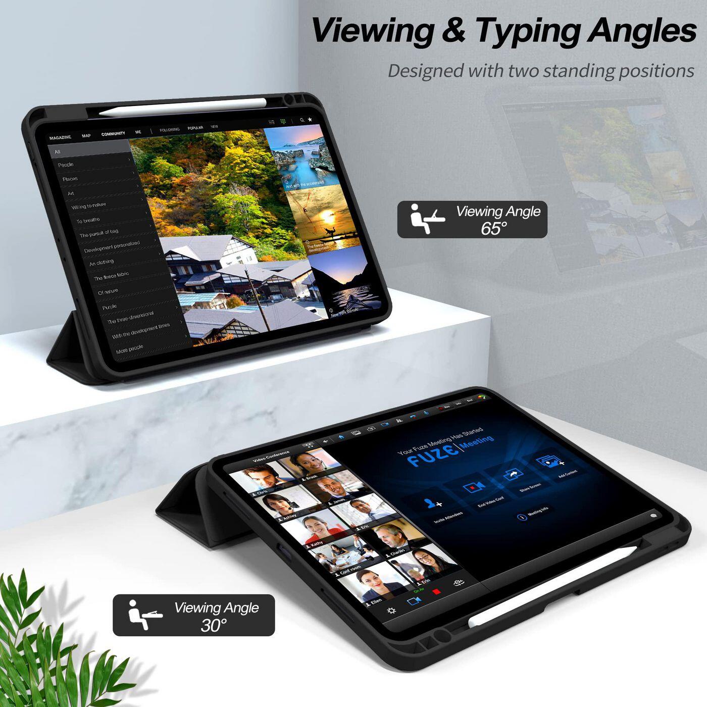 eSTUFF Miami Pencil Case für das iPad Pro 11' 2022/2021 - Black PU leather/Clear (Bulk)