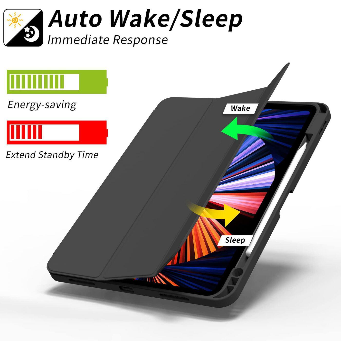 eSTUFF Miami Pencil Case für das iPad Pro 11' 2022/2021 - Black PU leather/Clear (Bulk)