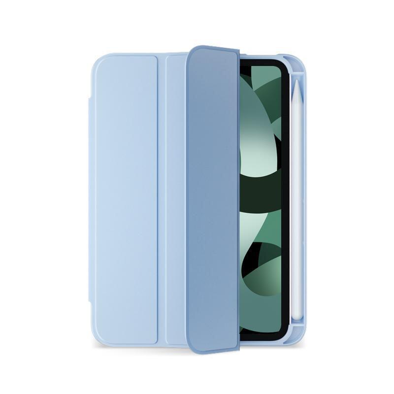 eSTUFF Miami Pencil Case für das iPad der 10. Gen. 2022 & 11. Gen. 2025 (10.9') - Sky Blue PU leather/Clear (Bulk)