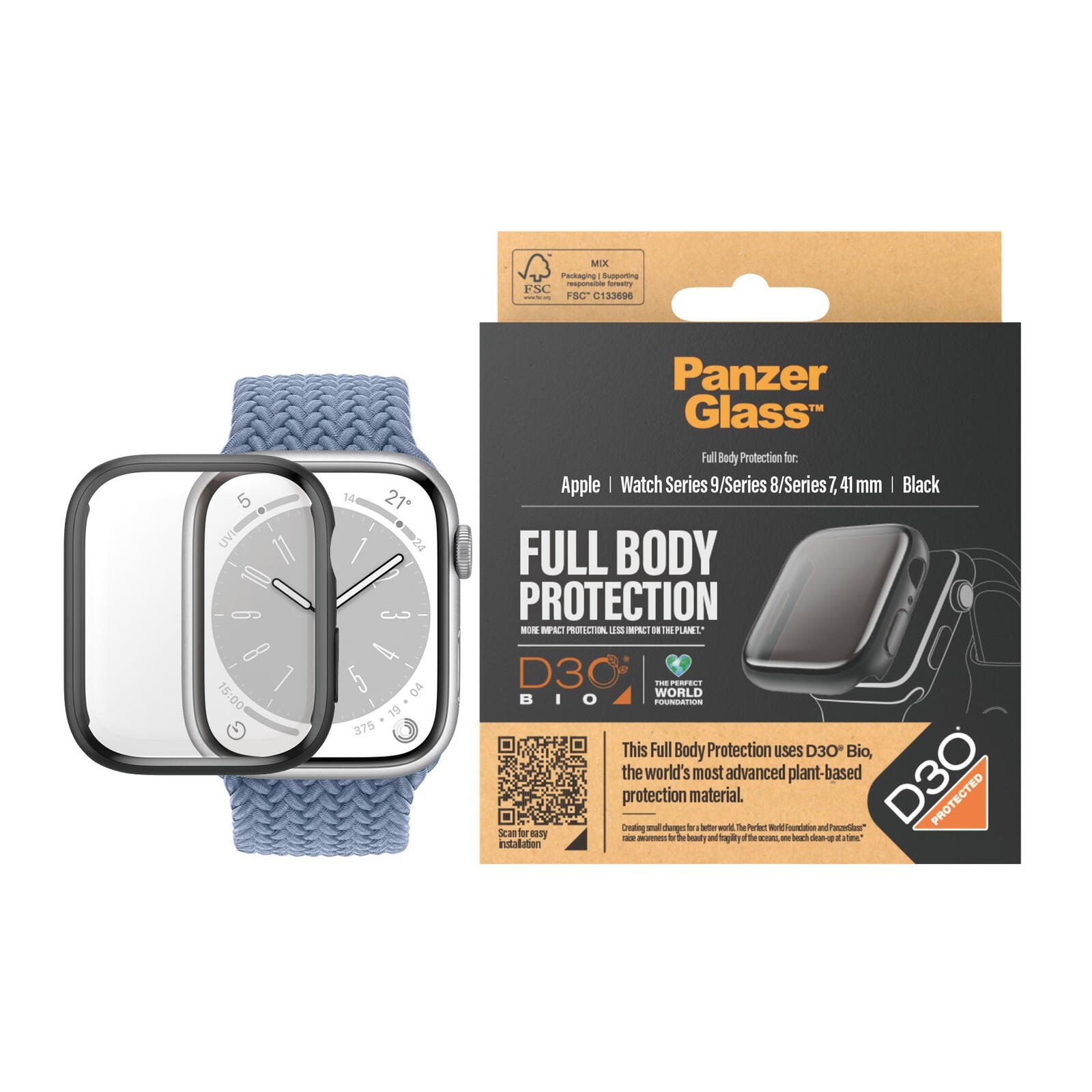 PanzerGlass Apple Watch Full Body Case D30, schwarz