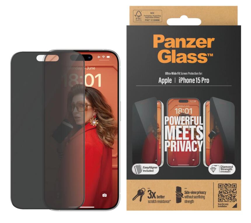 PanzerGlass™ Privacy Displayschutz iPhone 15 Pro