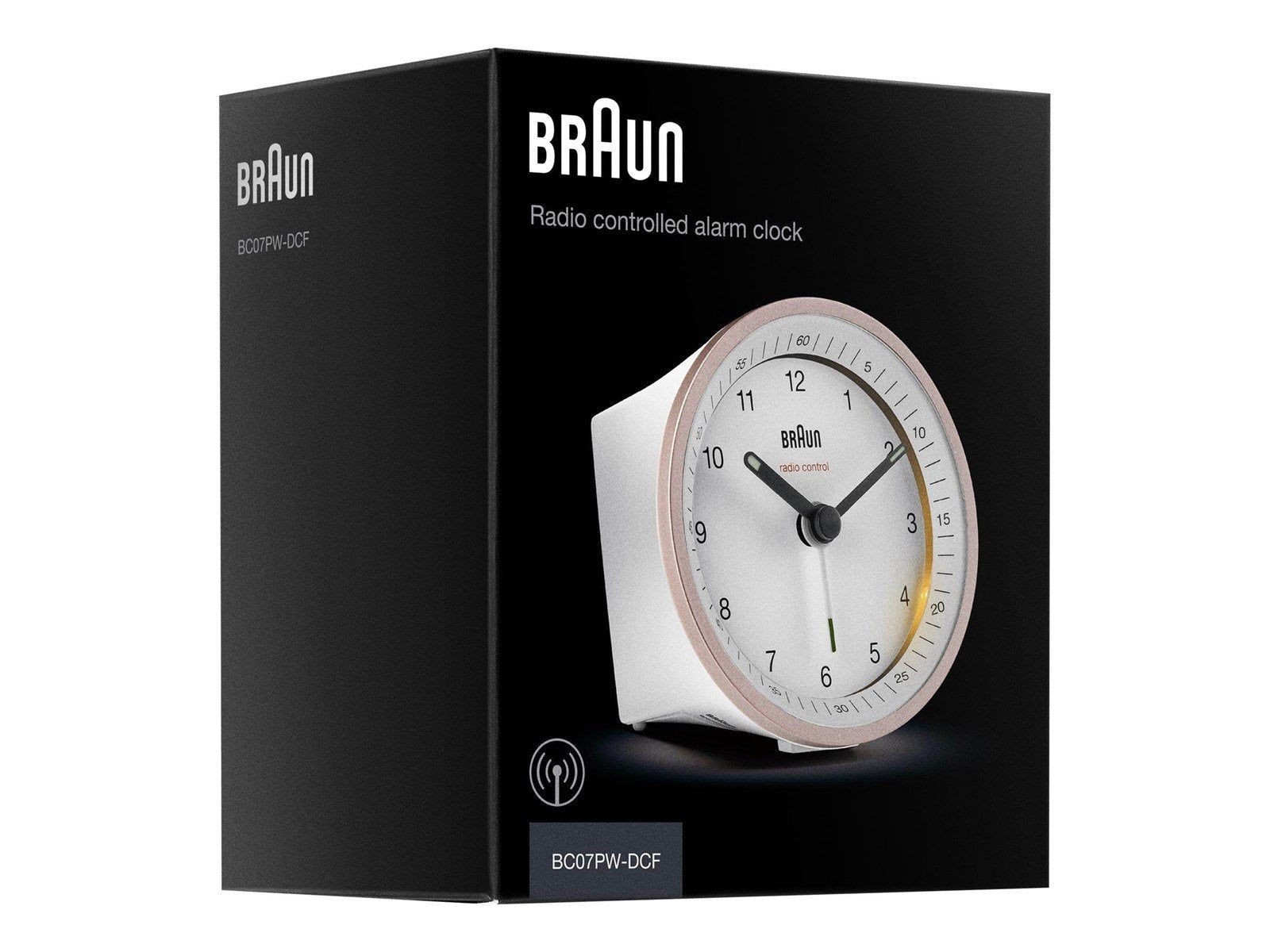 Braun BC07 - alarm clock - round - quartz - desktop - white/pink