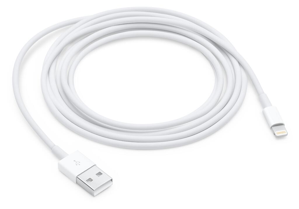Apple Kabel von Lightning auf USB 2 Meter, weiß