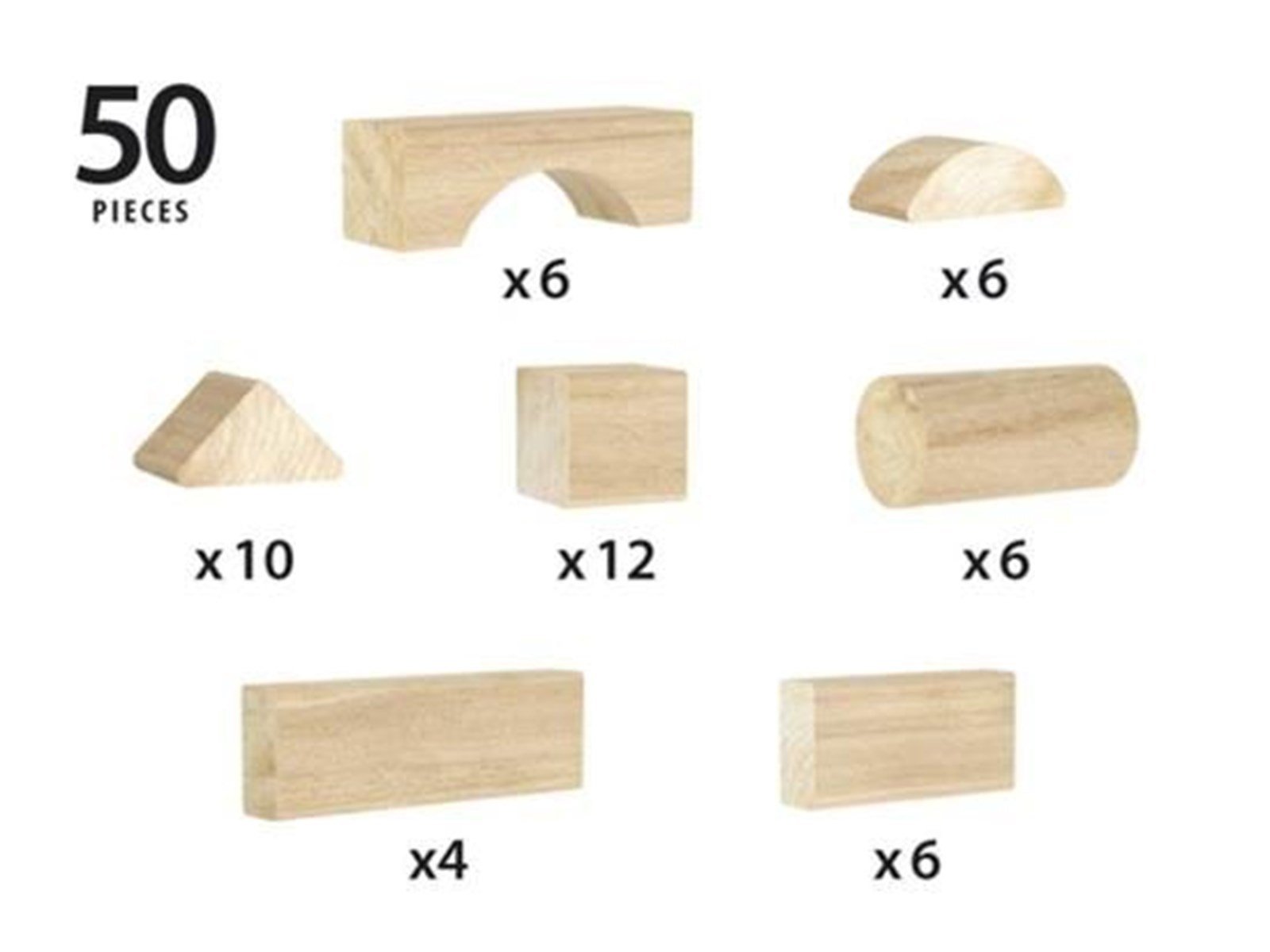 Brio 30113 50 Natural Building Blocks