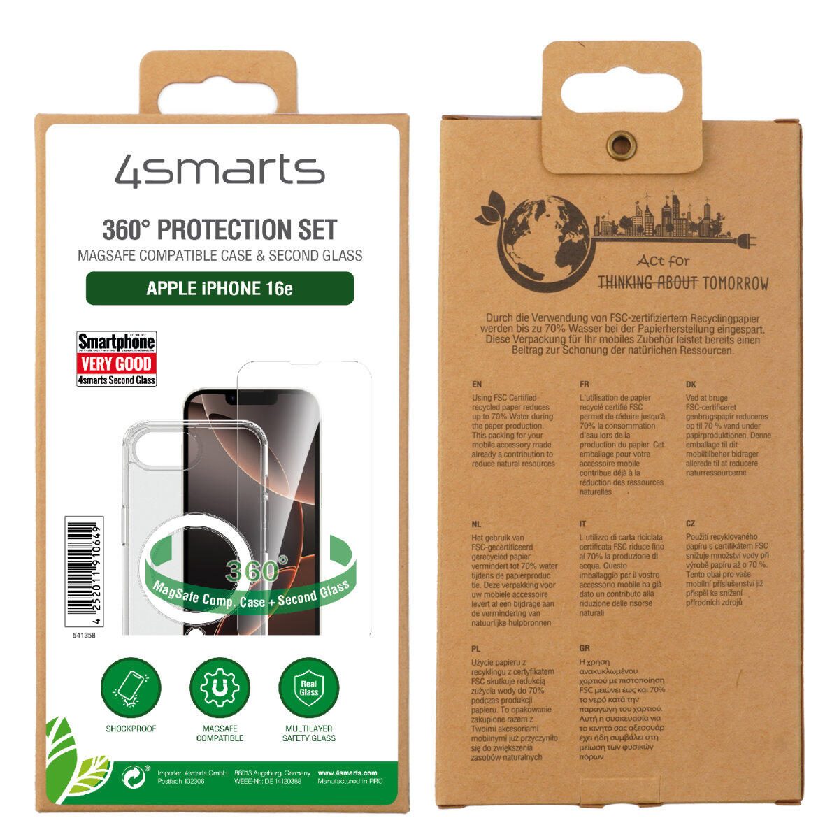 4smarts 360° Premium Protection Set für Apple iPhone 16e MagSafe-kompatibel