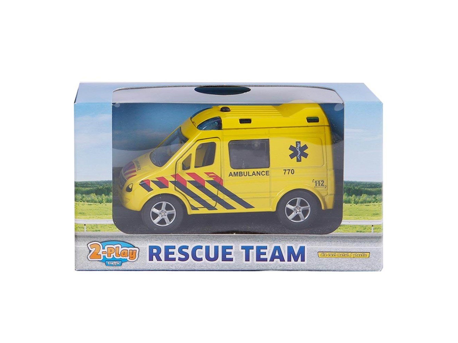 2-Play Traffic Die-cast Pull Back Ambulance NL Light and Sound