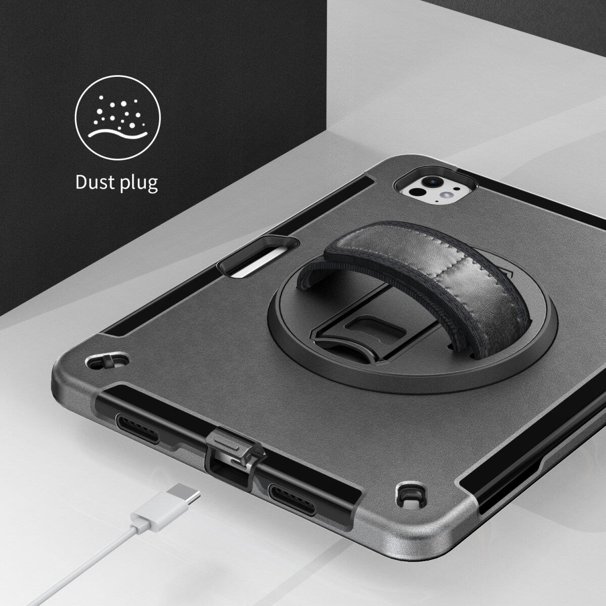 4smarts Rugged Case Grip für Apple iPad Pro 11' (M4, 2024) schwarz