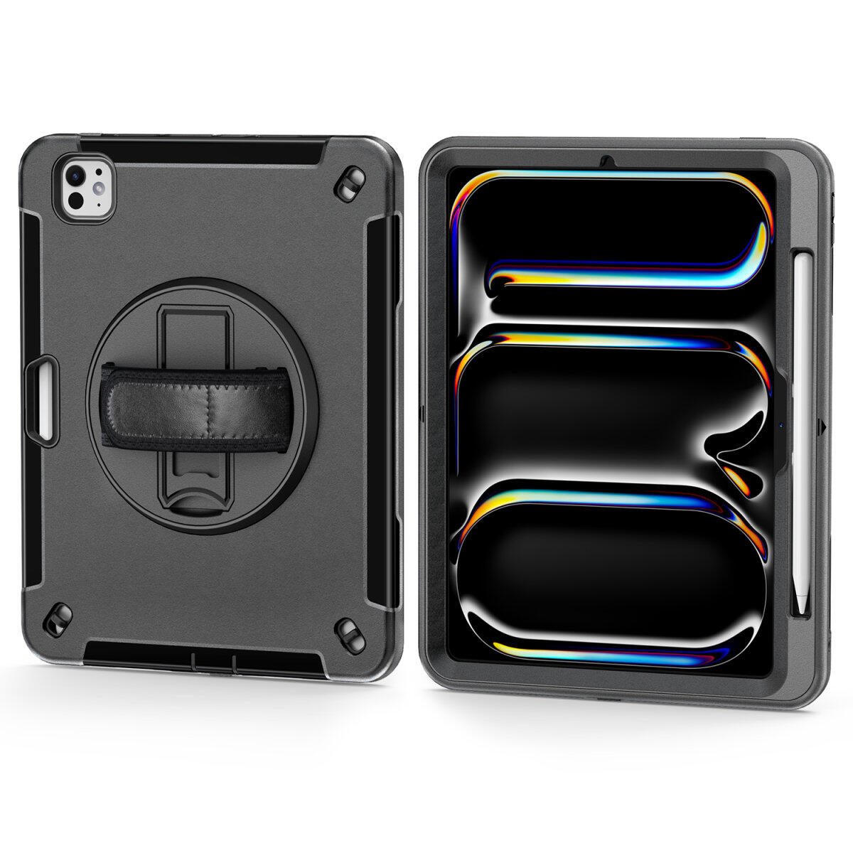 4smarts Rugged Case Grip für Apple iPad Pro 11' (M4, 2024) schwarz