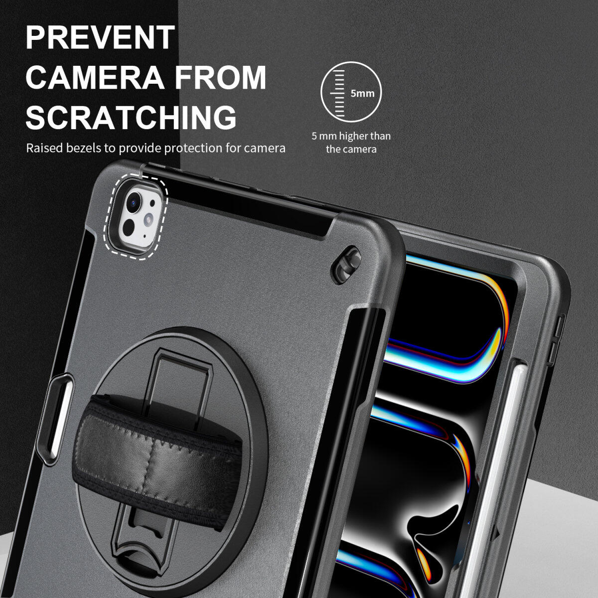 4smarts Rugged Case Grip für Apple iPad Pro 11' (M4, 2024) schwarz