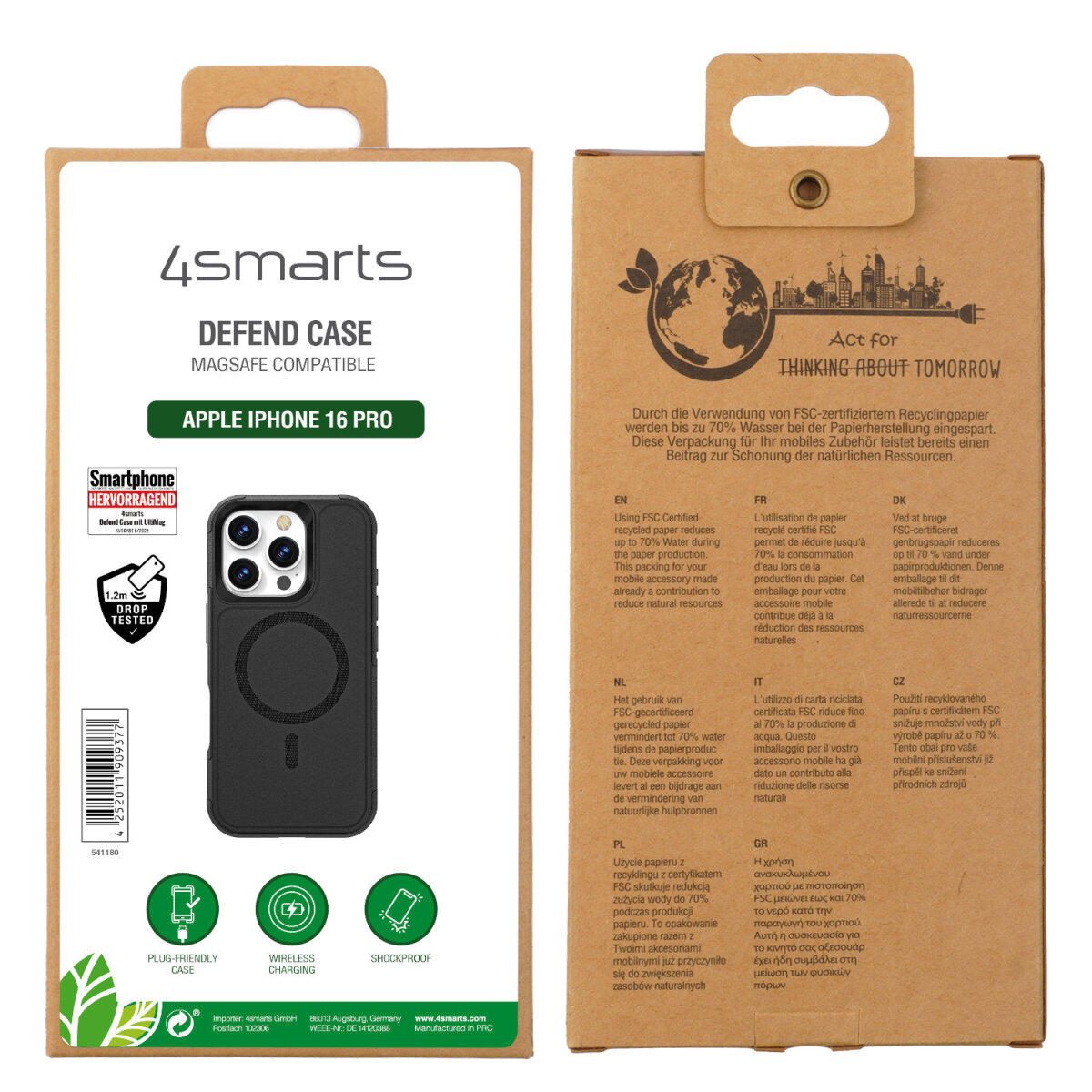 4smarts Defend Case für Apple iPhone 16 Pro MagSafe-kompatibel