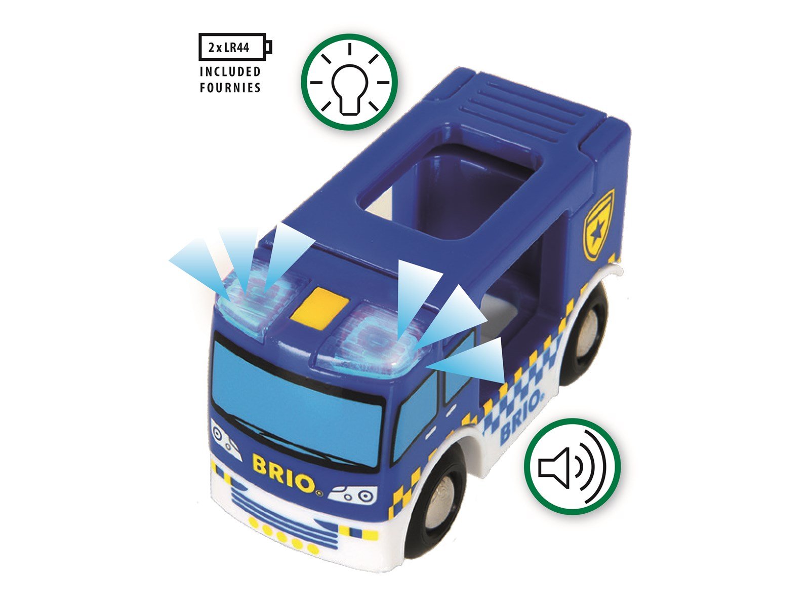 Brio Polizeiwagen mit Licht und Sound