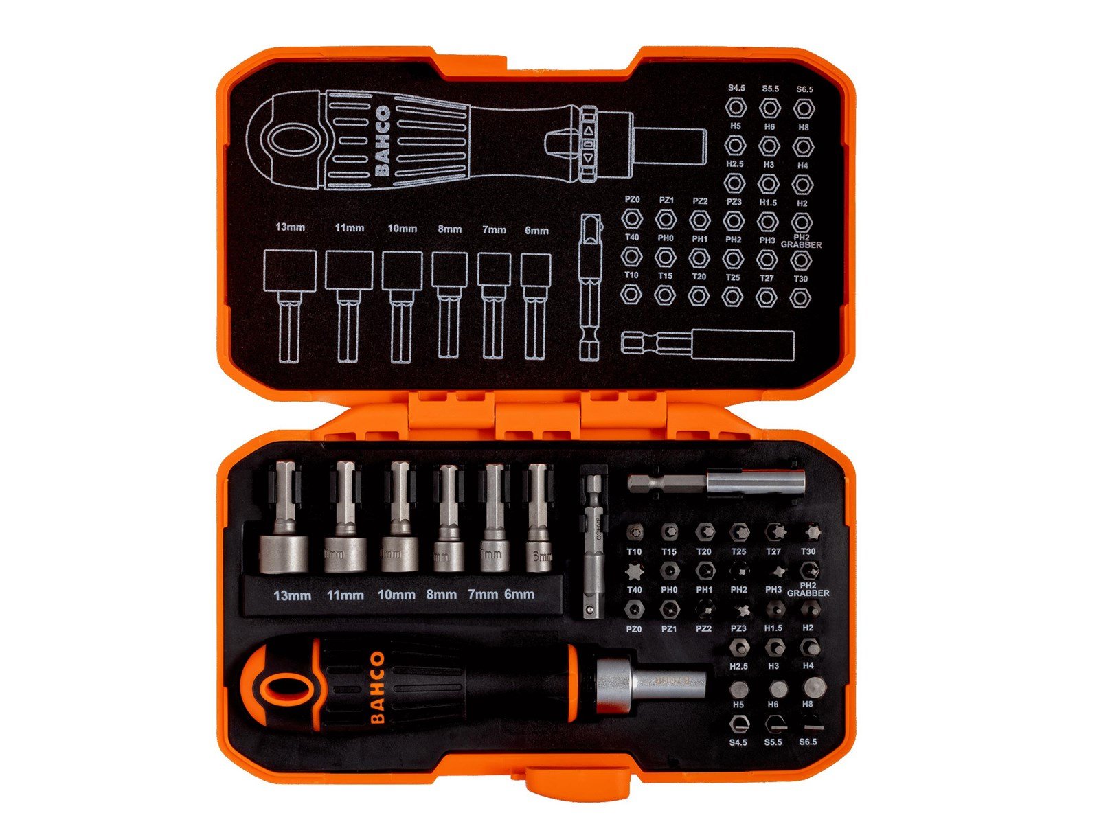BAHCO x36 bit set with ratchet handle
