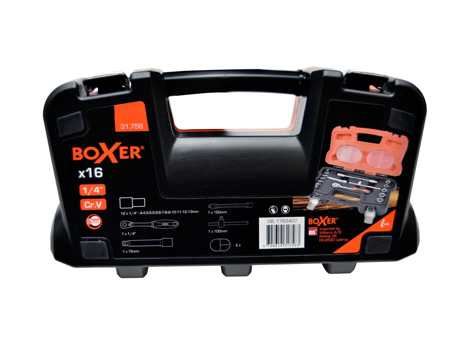 Boxer Socket set 1/4