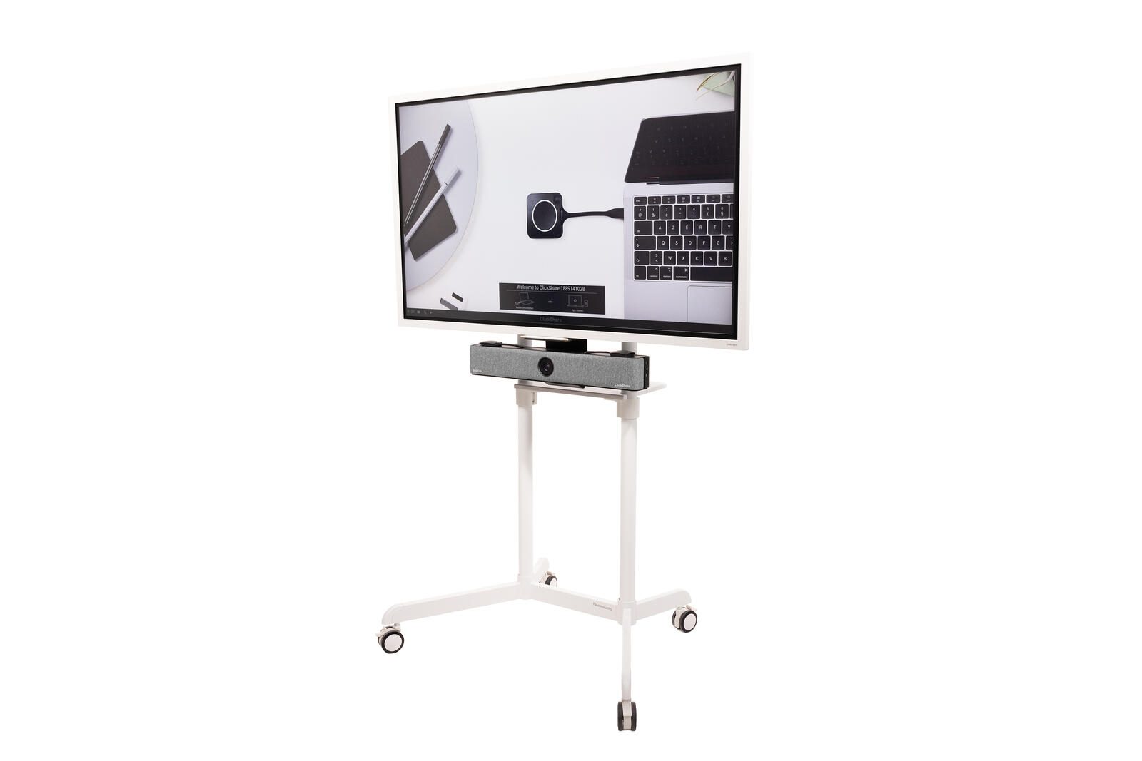 All-in-One Videokonferenzlösung Samsung Flip Pro WM55B, Neomounts NS-M1250, Barco Clickshare Bar Pro & Halterung