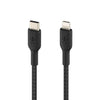 Belkin BoostCharge geflochtenes 2 m USB-C/Lightning Kabel, schwarz Belkin BoostCharge geflochtenes 2 m USB-C/Lightning Kabel, schwarz