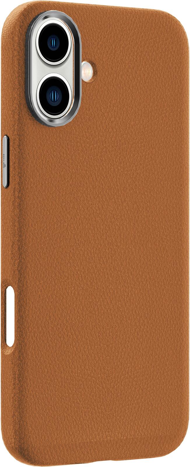 eSTUFF iPhone 16 INFINITE VENICE Magnetic Leather Cover - Brown