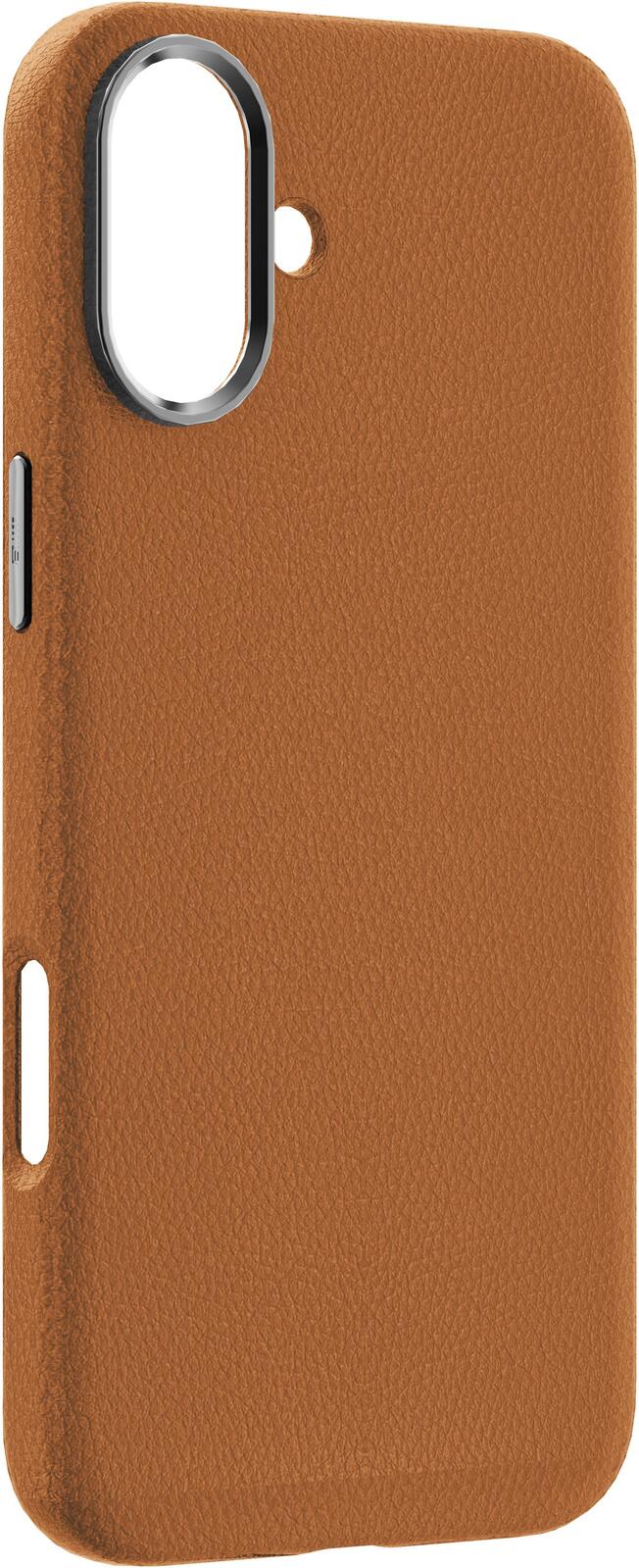 eSTUFF iPhone 16 INFINITE VENICE Magnetic Leather Cover - Brown