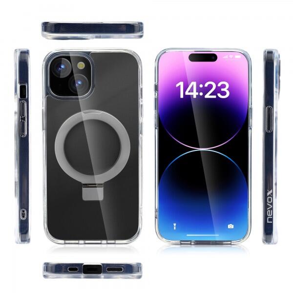 nevox StyleShell SHOCKFlex Stand für iPhone 14 - Transparent