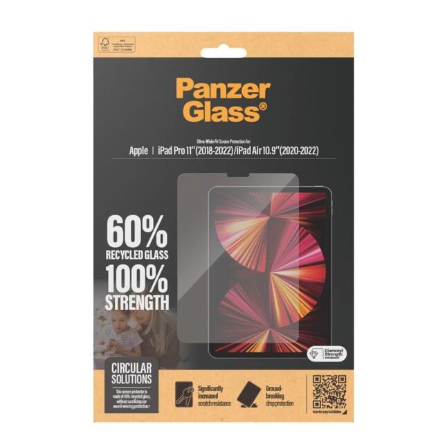 PanzerGlass® Displayschutz iPad Pro 11'' (2018-2022), iPad Air 10.9'' (2020-2022) Ultra-Wide Fit