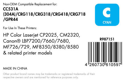 OFFICE-Partner Premium Toner recycelt - alternativ zu HP 304A (CC531A) - cyan