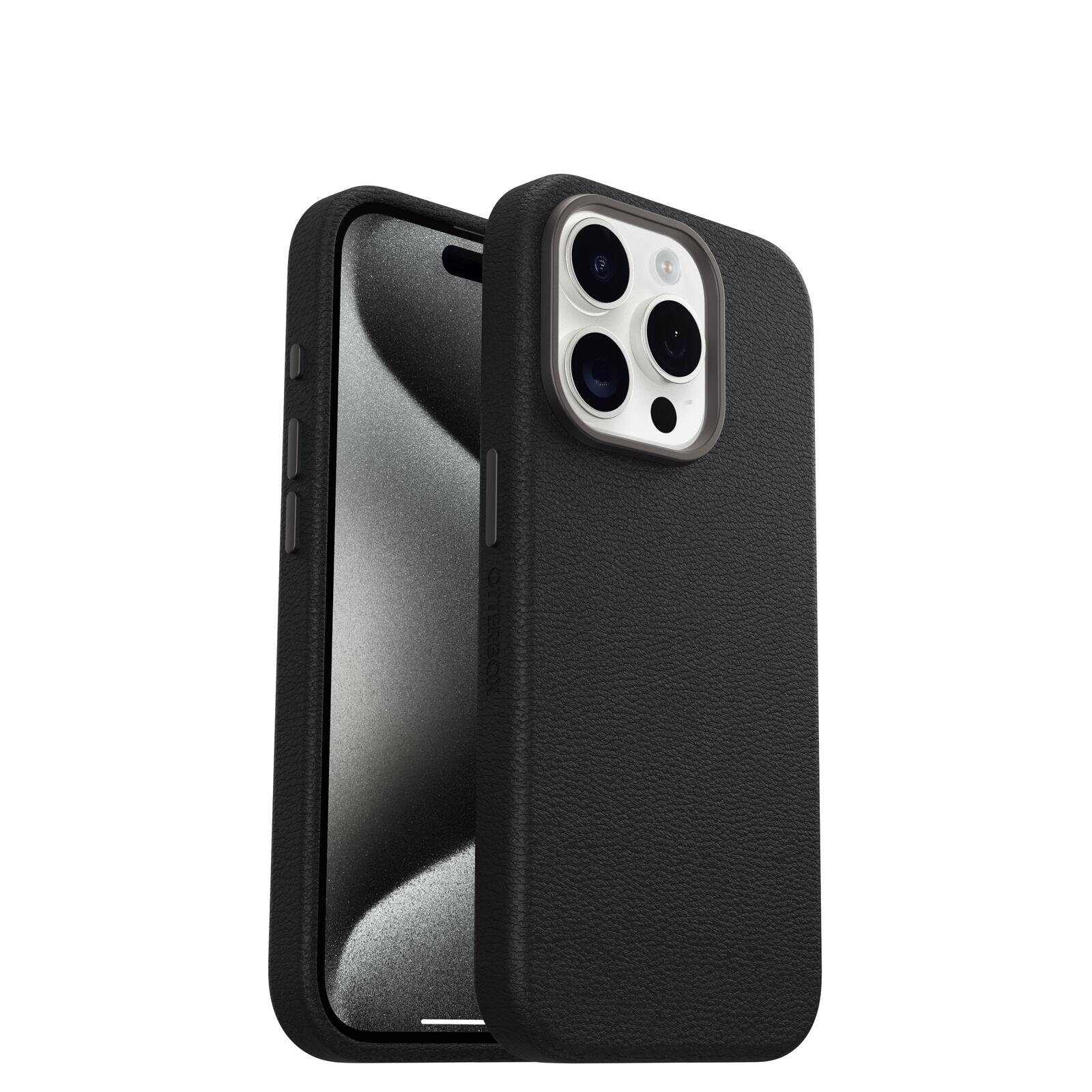 OtterBox Symmetry Cactus Leather Apple 15 iPhone Pro Noir Ash - black