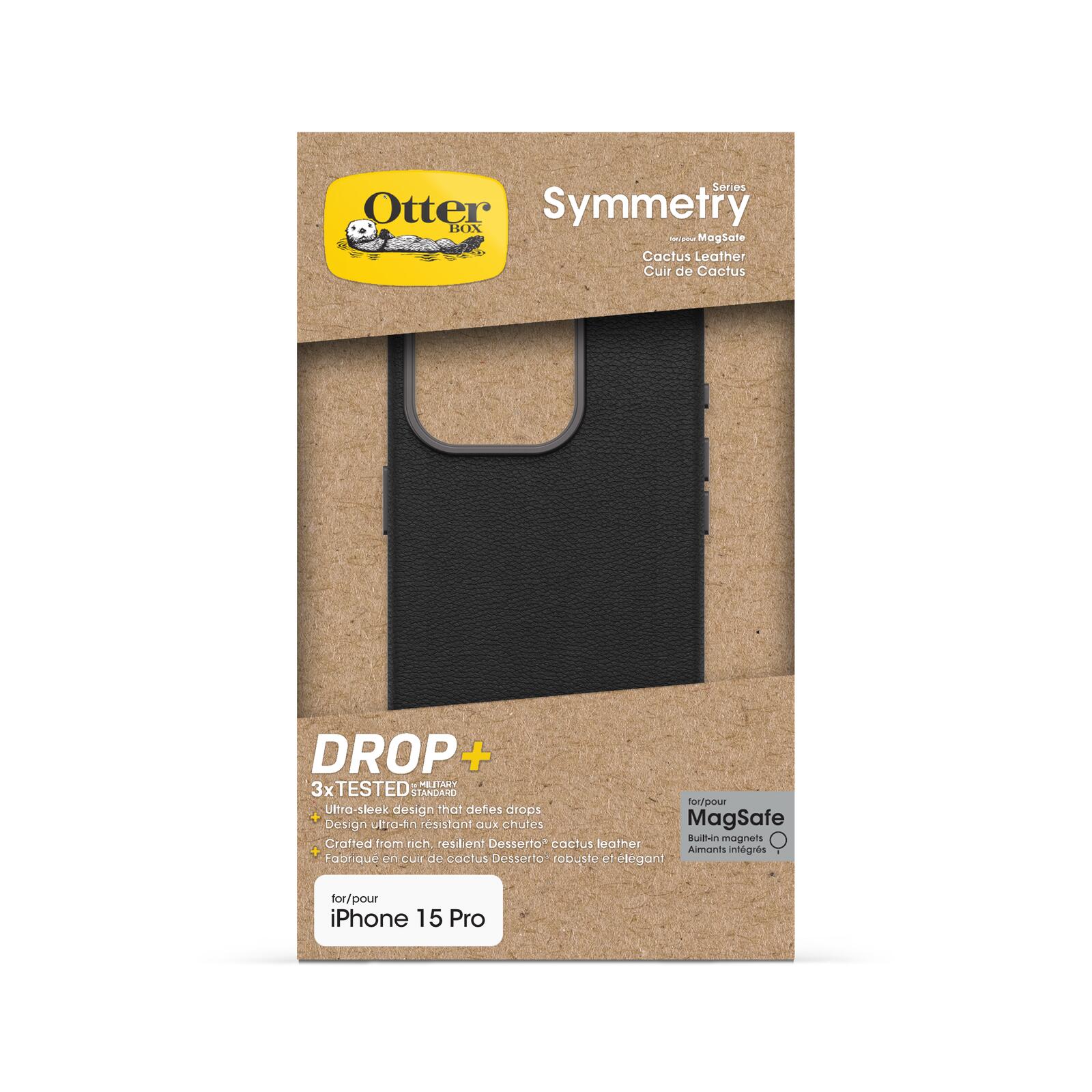 OtterBox Symmetry Cactus Leather Apple 15 iPhone Pro Noir Ash - black