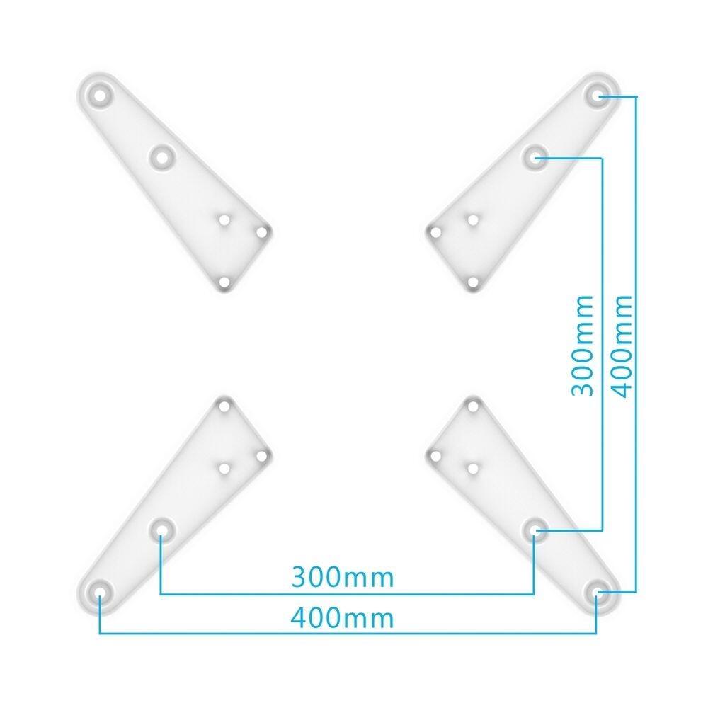 PureMounts Universeller VESA Vergrößerer 200x200 bis 400x400 4tlg. weiß