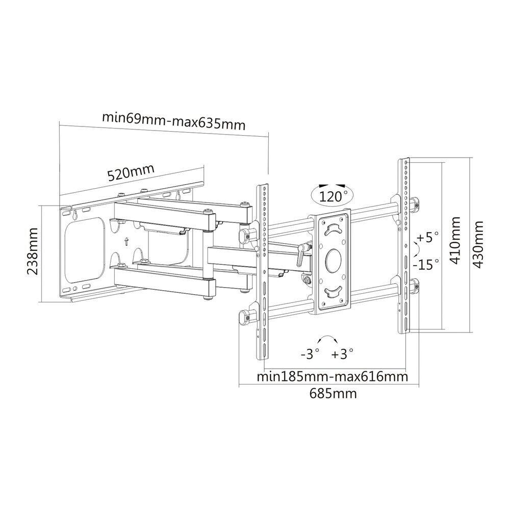 PureMounts TV Halterung - Swivel - Vesa 600