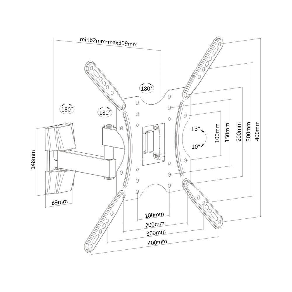 PureMounts TV Halterung - Swivel - Vesa 400