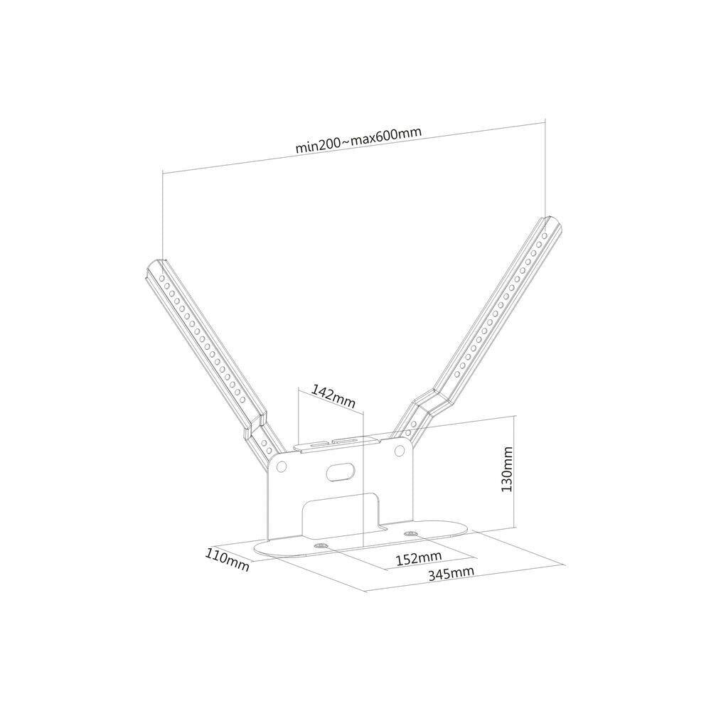 PureMounts Lautsprecher Halterung für Sonos® Beam, schwarz