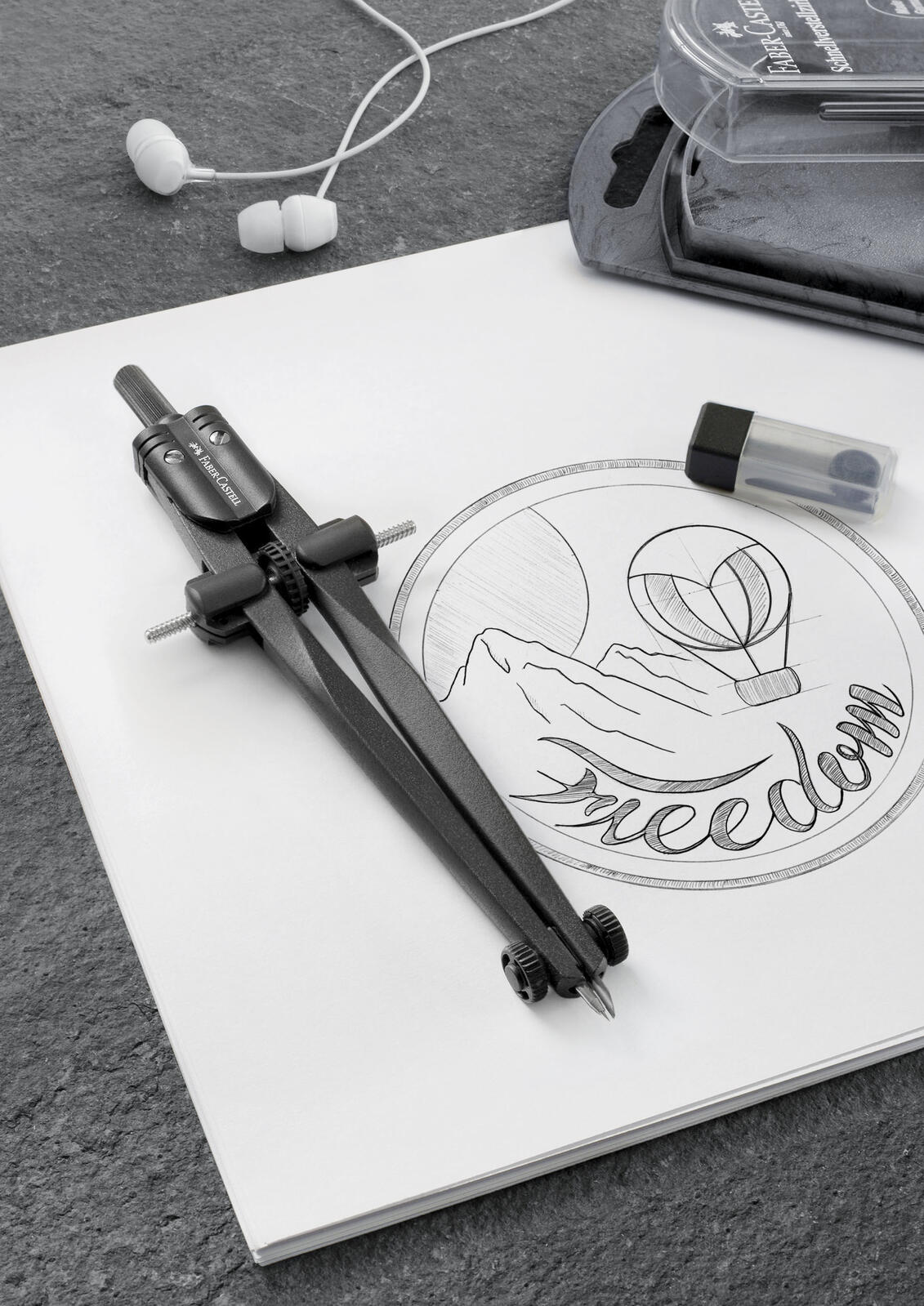 FABER-CASTELL Zirkel Stream blackstone