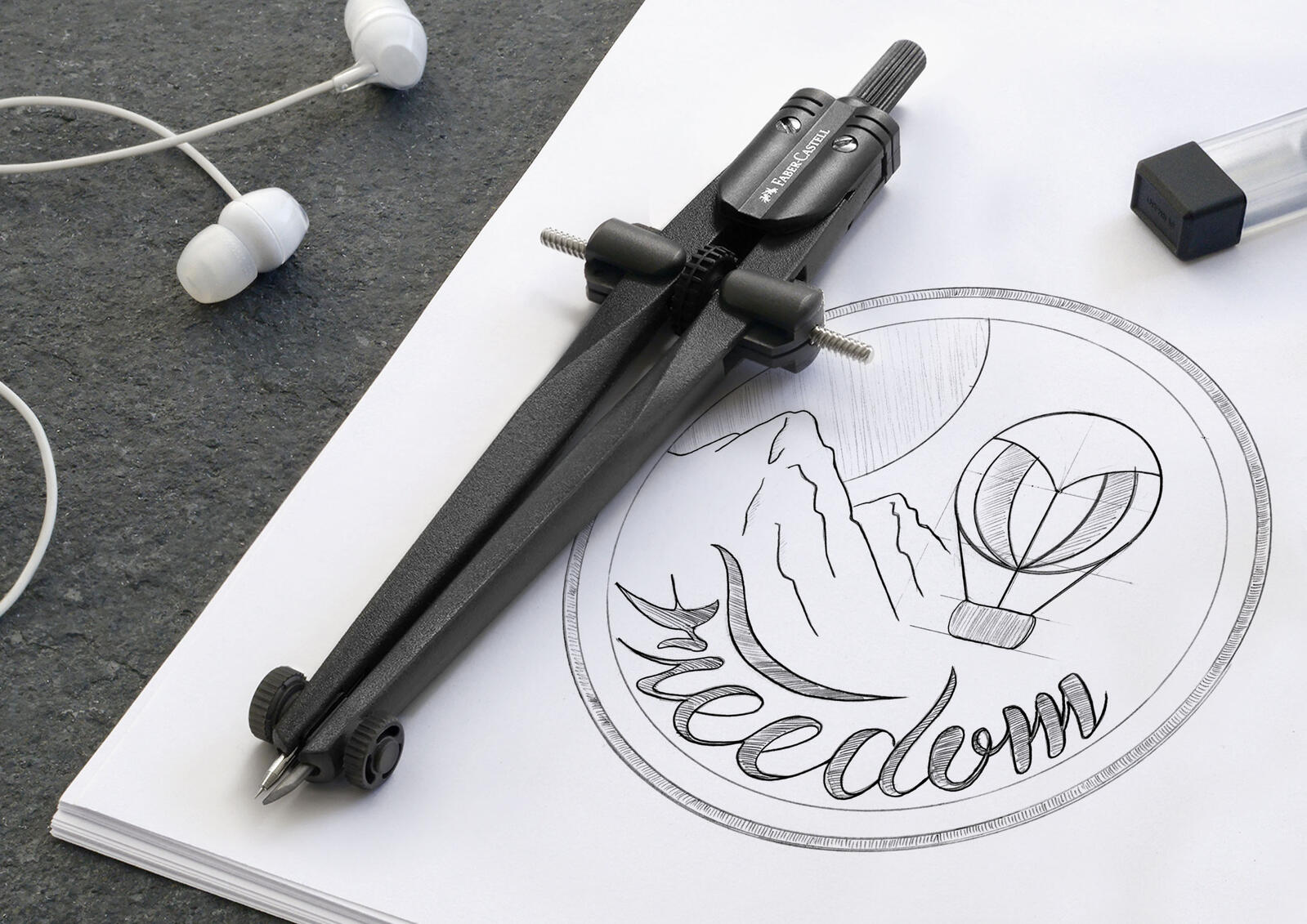 FABER-CASTELL Zirkel Stream blackstone