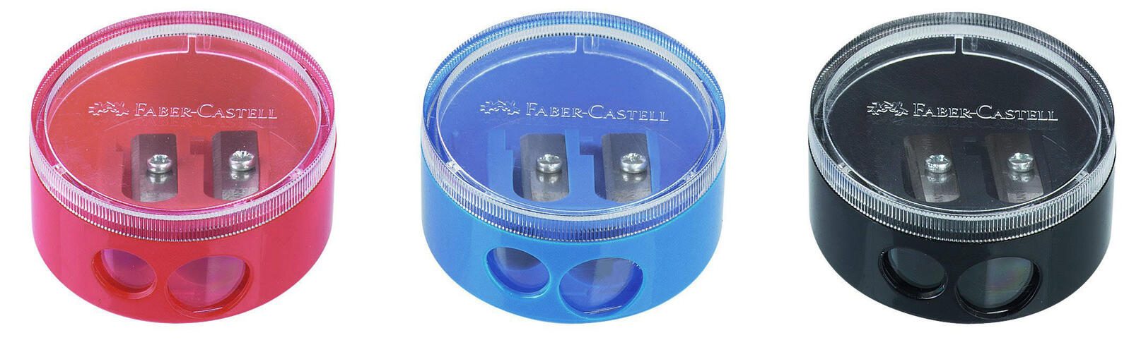 FABER-CASTELL Dosenspitzer doppelt schwarz, blau oder rot
