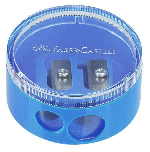 FABER-CASTELL Dosenspitzer doppelt schwarz, blau oder rot