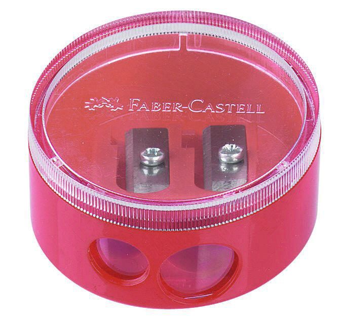 FABER-CASTELL Dosenspitzer doppelt schwarz, blau oder rot