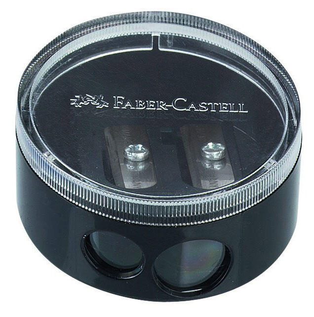 FABER-CASTELL Dosenspitzer doppelt schwarz, blau oder rot