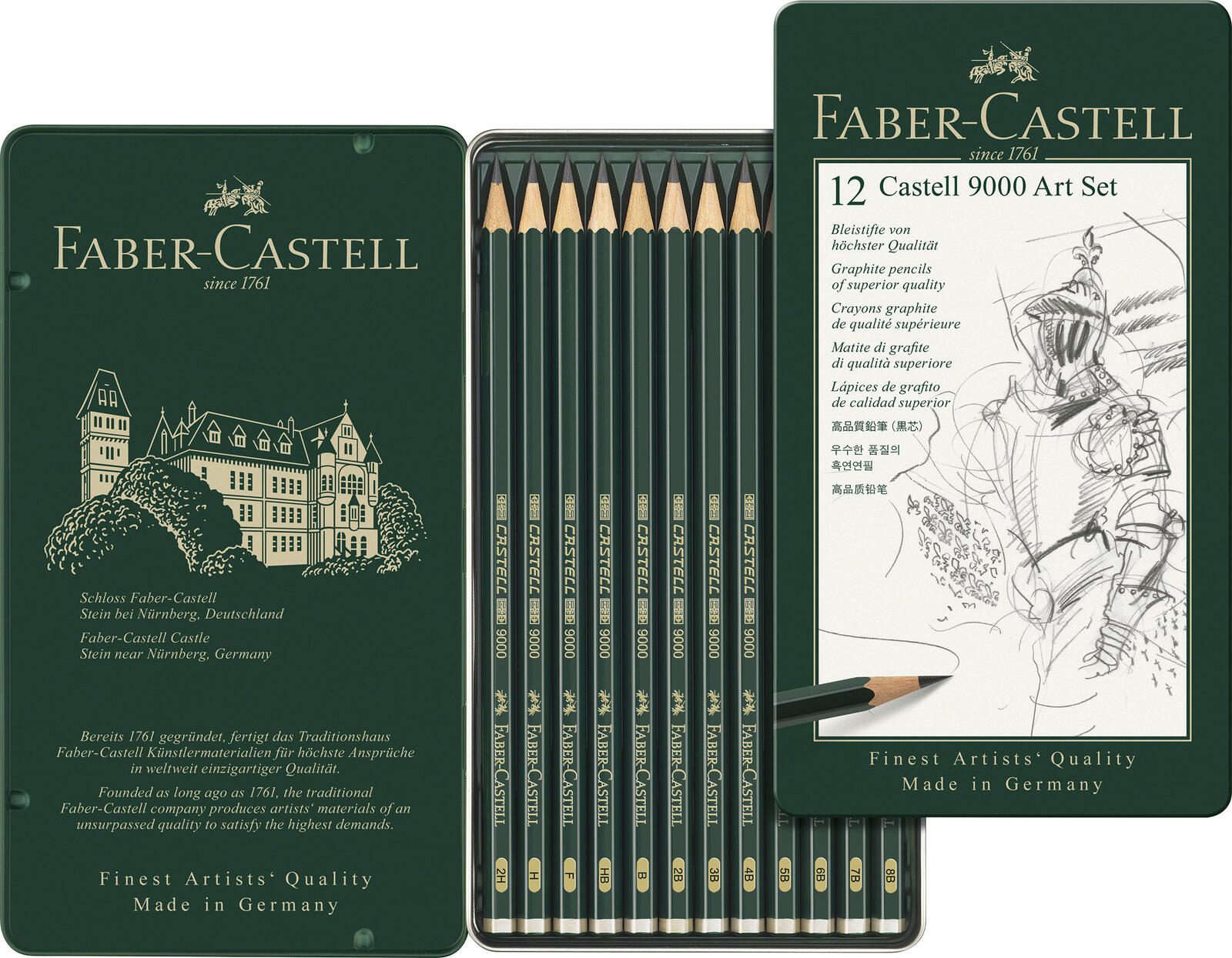 FABER-CASTELL Bleistift-Set 9000 Art Set 8B-2H