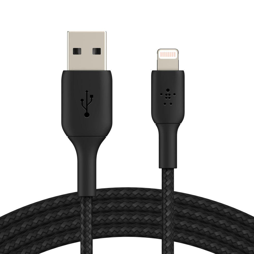 Belkin BoostCharge geflochtenes 1 m USB-A/Lightning Kabel, schwarz